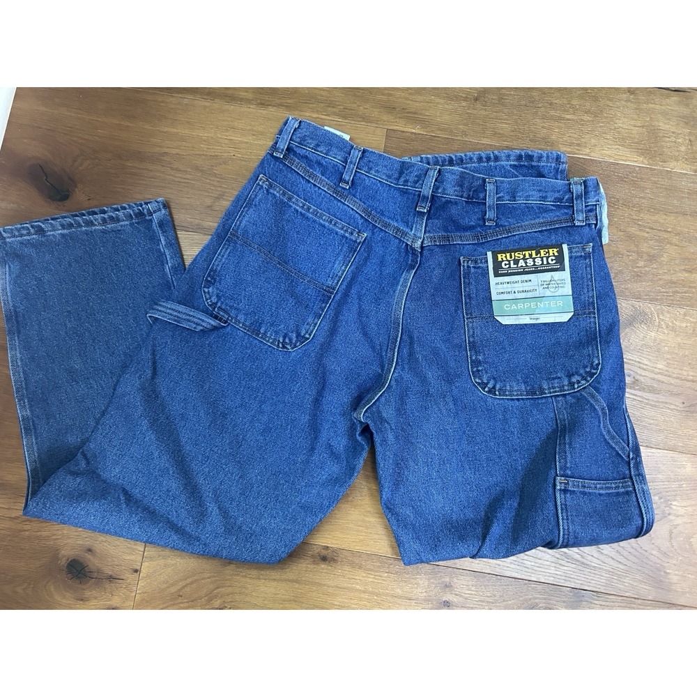 Wrangler Rustler Classic Carpenter Jeans Heavy New with Tag Mens 36x29 Flaw